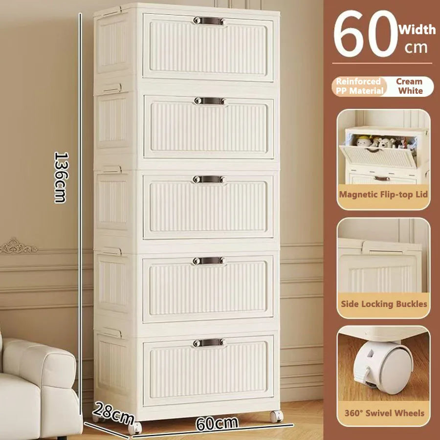 Transparent Foldable Storage Cabinet Large Capacity Refrigerator Storage Box Multi-Specification Multifunction Kitchen Organizer