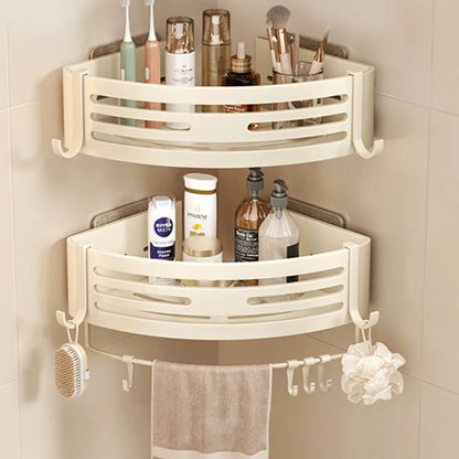 Elevated Bathroom Storage Rack Triangular Toilet No Drilling Corner Shower Hanging Shelf Wall Mounted Bathroom Accessory