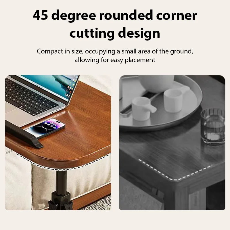 Adjustable Height Rotating Side Table Multi-Functional Lightweight Sofa Side Table Coffee Tea Tables Living Room Movable Desk