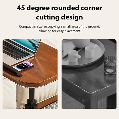 Adjustable Height Rotating Side Table Multi-Functional Lightweight Sofa Side Table Coffee Tea Tables Living Room Movable Desk
