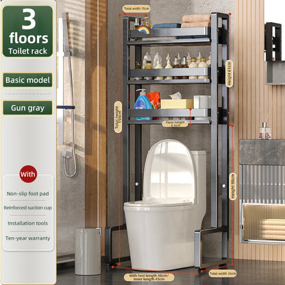 Cabinet Bathroom Standing Holder Over The Toilet Storage Rack Balcony Floor Toilet Rack Multi-Functional Toilet Simple Storage
