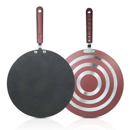 Pancake Pan Aluminum Alloy Crepe Maker Flat Pan Griddle Pan with Spreader & Spatula Crepe Maker Griddle Flat Pan