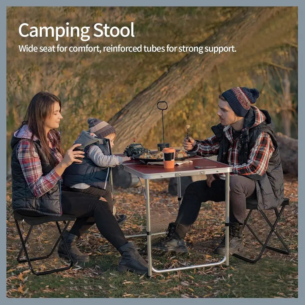 Ultralight Folding Stool for Outdoors, Gardening, Beach, and Hiking - Black, 16 High