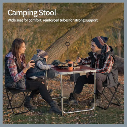 Ultralight Folding Stool for Outdoors, Gardening, Beach, and Hiking - Black, 16 High