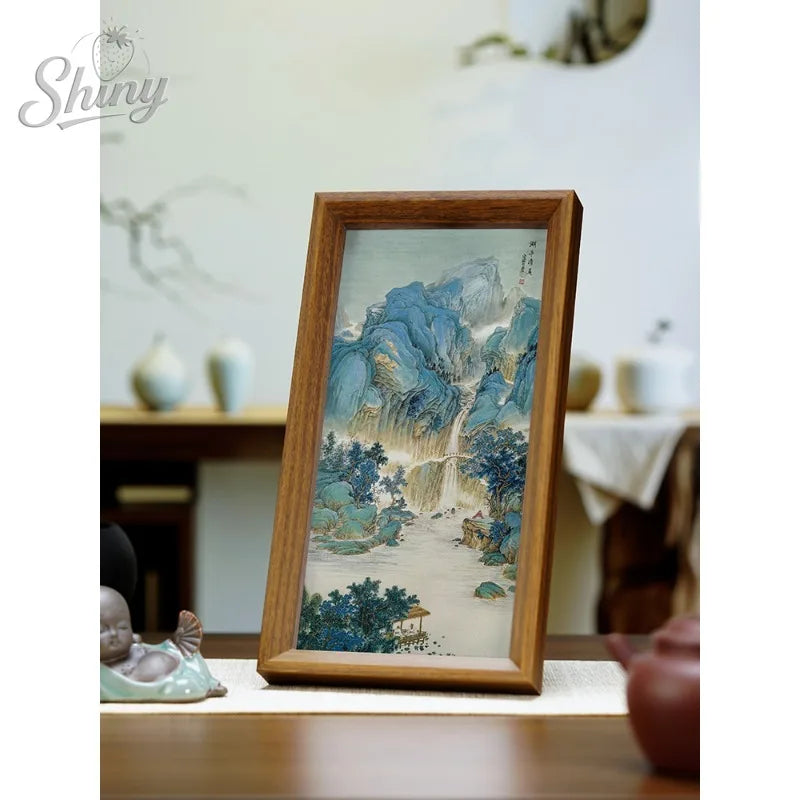 Chinese Landscape Painting, Chinese-style Landscape Painting, Calligraphy Frame, Display Stand, Study Desk Decoration, Gift