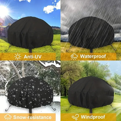 1pcs Fire Pit Cover, Round Firepit Cover,  Dustproof Fire Bowl Cover,  Grill Cover, Waterproof Barbecue Grill Protector