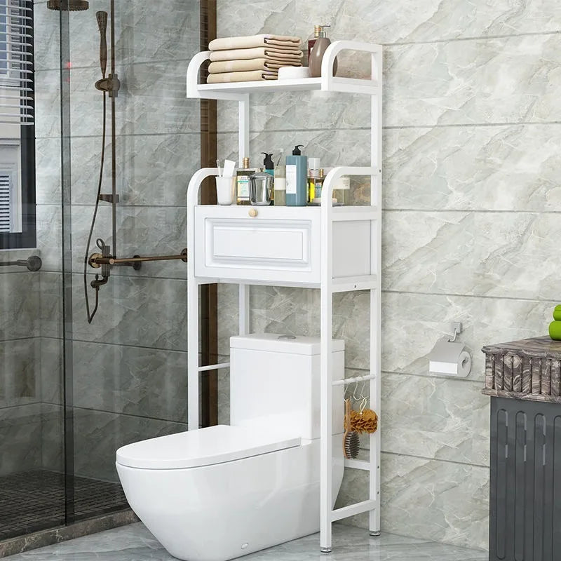 Toilet Storage Rack Stand Organizer Rack Aesthetic Bathroom Shelf Multifunctional Floor Shelves with Drawer Bathroom Accessories