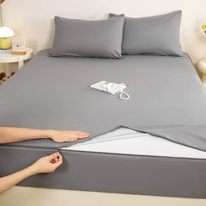 Waterproof Mattress Cover with Zipper 6-Sides All Inclusive Mattress Protector Bed Cover Anti-slip Fitted Bed Sheet Customizable