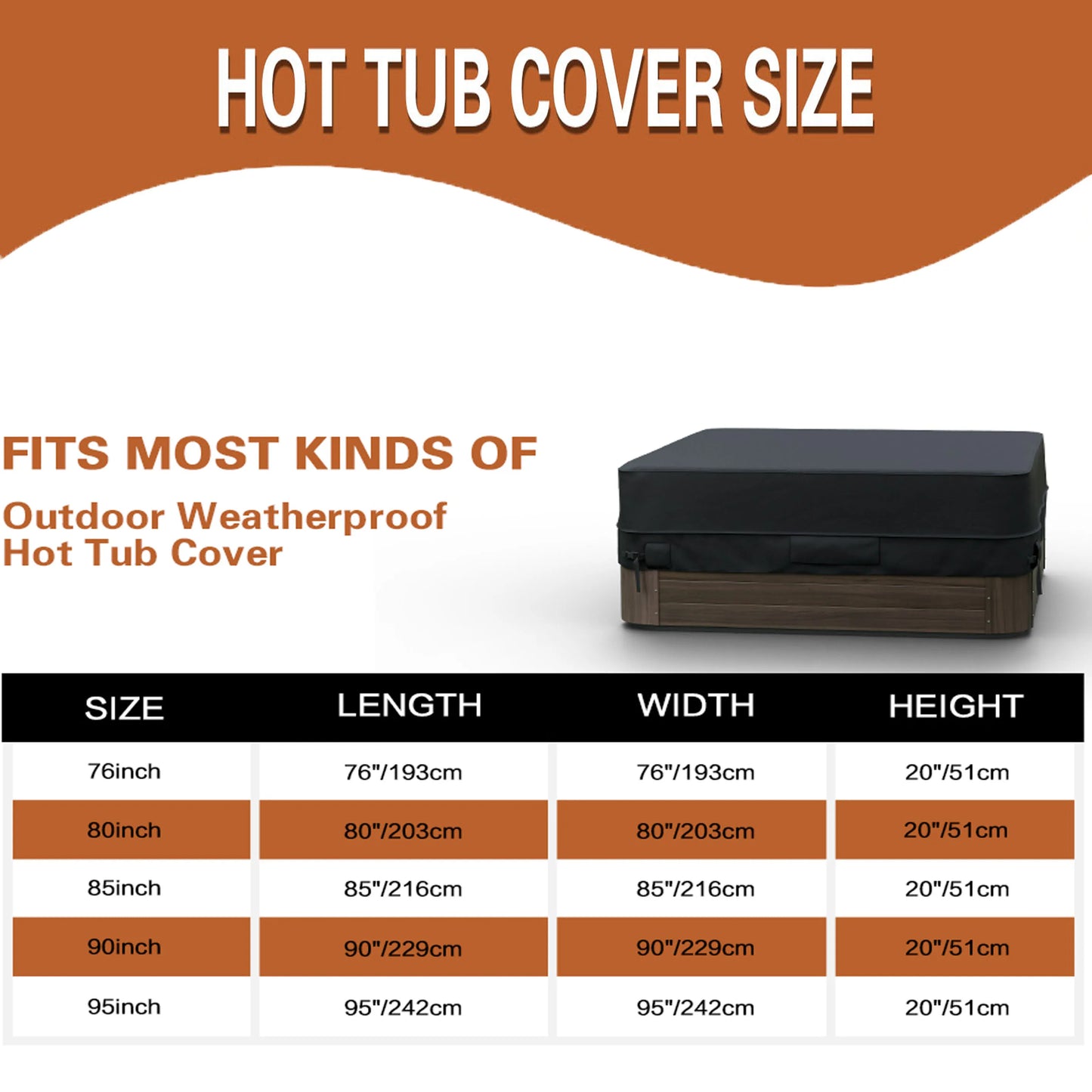 600D Oxford Hot Tub Dust Cover Cap swimming pool Waterproof Anti-UV Outdoor Warm Spa Hotspring Anti-Fall Leaves Snow Dust Cover