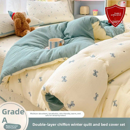 A-Class Double-Layer Thiened Warmth Blanket Core for Renting Houses Spring Autumn Winter Use Home Bedroom Dormi Four-Pi...