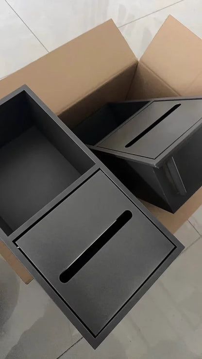 Stainless Steel Recessed Bathroom Storage Cabinet - Wall Niche Tissue Box Toilet Paper Holder Organizer
