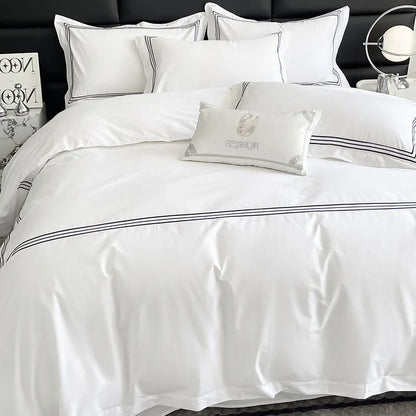 Nordic Style Pure Cotton Duvet Cover Hotel-Grade 100% Cotton Queen King Size Quilt Cover Sheet Pillowcases High-End Bedding Set