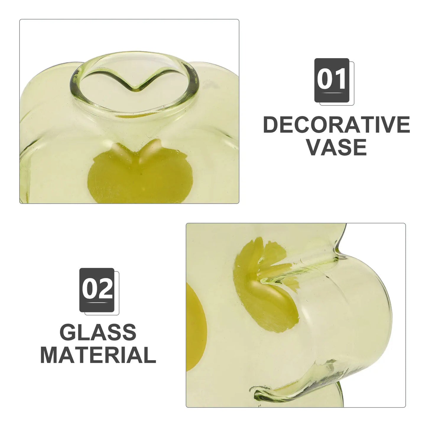 Glass Hydroponic Vase Flower-Shaped Transparent Design for Desktop Office Living Room Decor Centerpiece Tabletop Plant