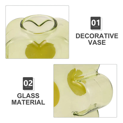 Glass Hydroponic Vase Flower-Shaped Transparent Design for Desktop Office Living Room Decor Centerpiece Tabletop Plant