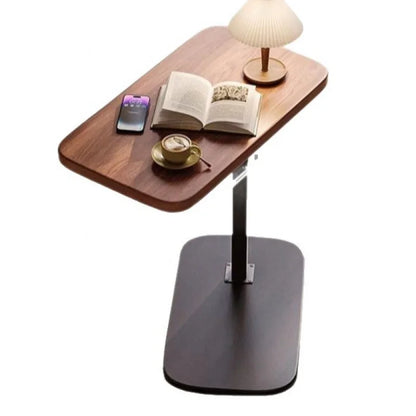 Adjustable Height Swivel Side Table - Mobile Sofa End Table Rolling Coffee Table for Living Room Bedroom Dorm