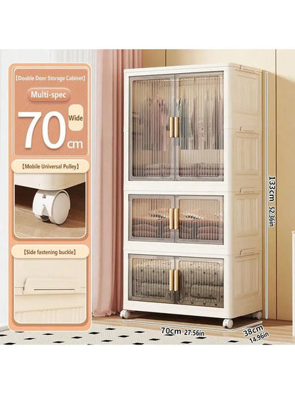 Large Capacity Multifunction Storage Cabinet Dustproof Wardrobe Folding Home Organization Solution