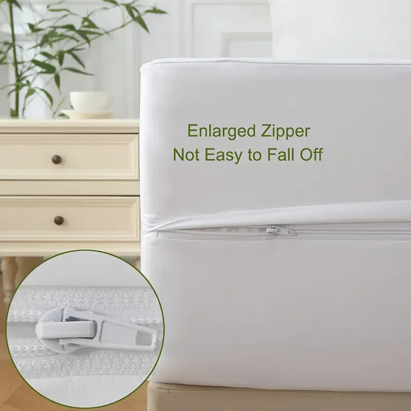 1pc 6-Sided Waterproof Mattress Protector, Dustproof Mattress Encasement with Zipper, Soft & Comfortable Mattress Cover