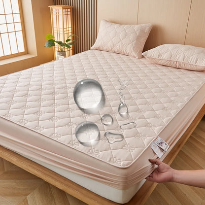 Waterproof Mattress Protector Embossed Bed Mattress Cover Soft Breathable Fitted Mattress Pad Cover 120/140/160/200x200 Washable