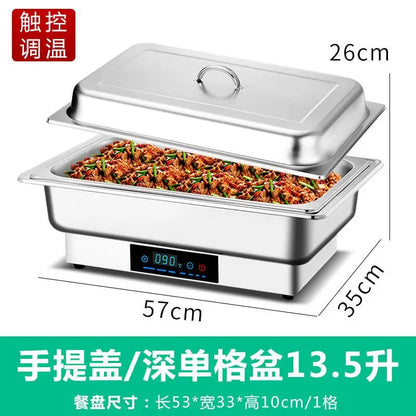 05110V US Stainless Steel Electric Heating Buffet Furnace Flap Square Furnace