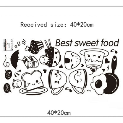 Kitchen Diy Coffee Sweet Food Wall Stickers Wall Art Decal Decoration Oven Dining Hall Wallpapers Decoration