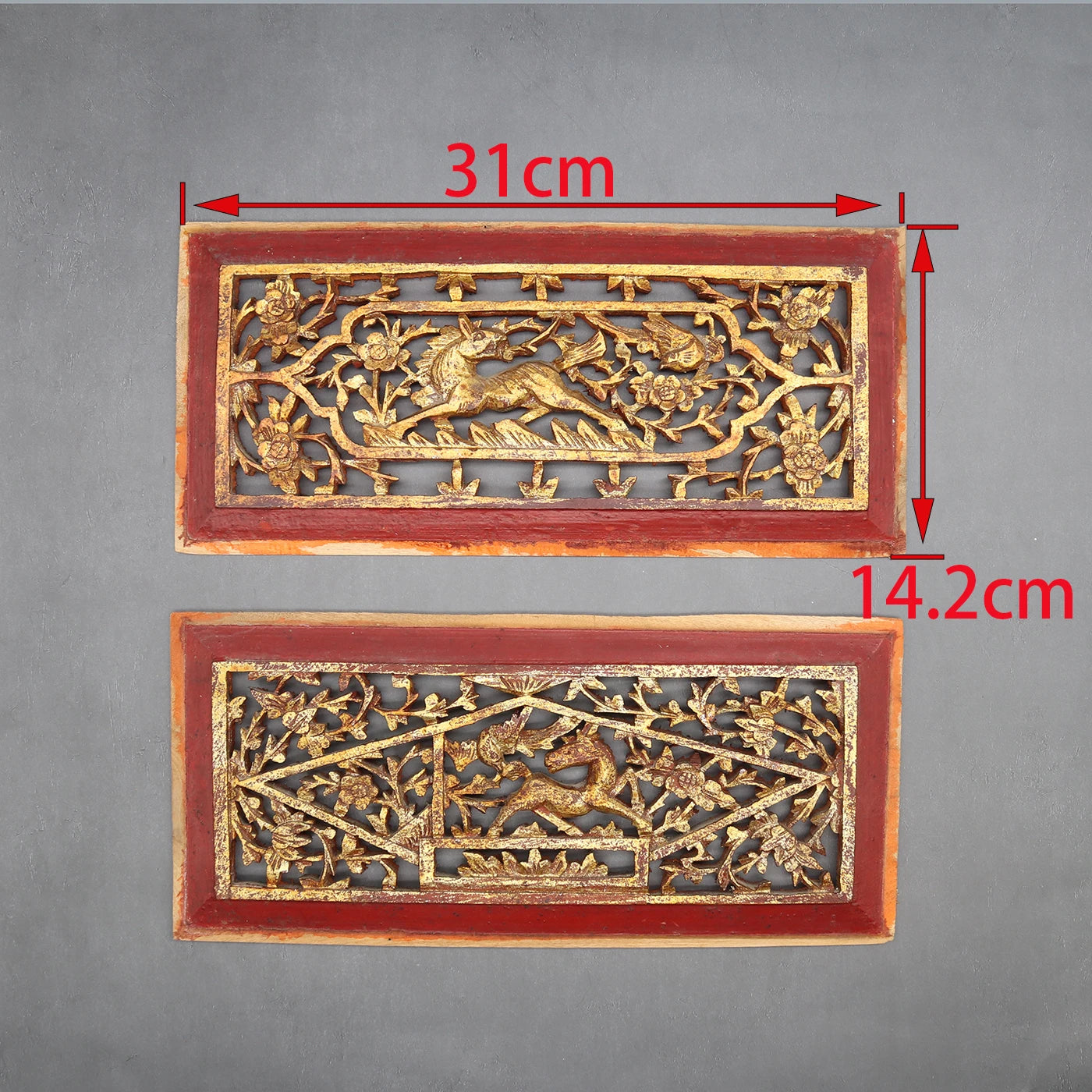 Old Wooden Carving Panels from Canopy bed, Wall Decoration