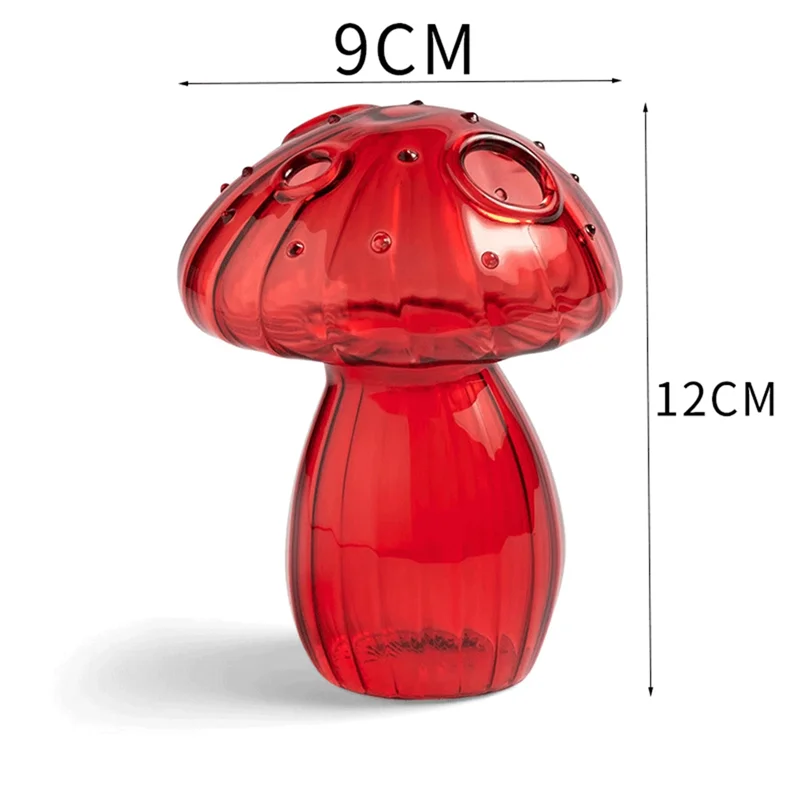 67NEW Hydroponic Plant Vases, Nordic Style Mushroom Glass Bud Vases Mushroom Flower Vases for Home Office Living Room Deco
