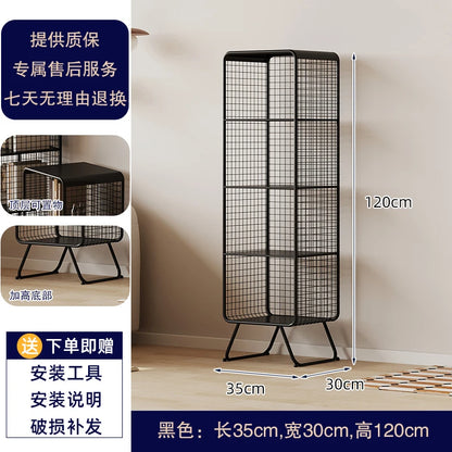 Nordic style Bookcase Multi-Tier Metal Storage Shelf Space Saving Living Room/Kids Book Organizer Sturdy Display Rack for Office