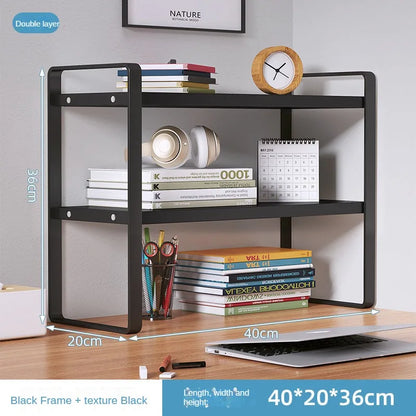 Shelf Desktop Storage  Bookshelf Student Desk Shelves Racks Office Computer Desk Tiered Cabinet Home Storage Holders Organizer