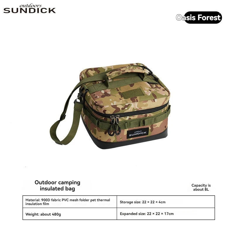 1 black/brown/Army green/camo optional camping insulated outdoor camping bowl cup storage bag