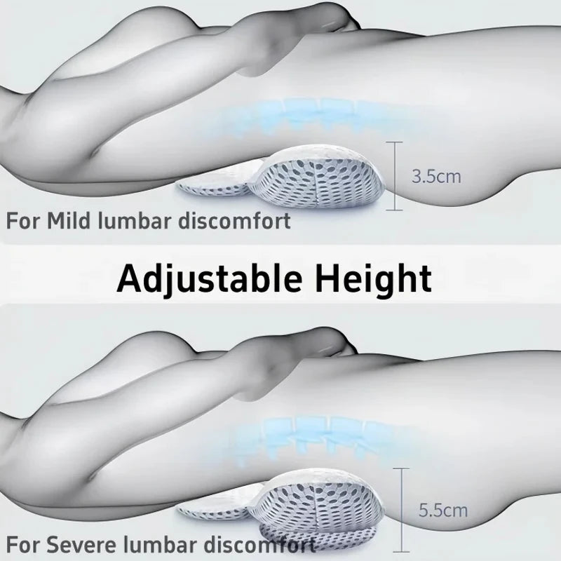 Waist Pillow Special Lumbar Support Cushion Adjustable Height Sleep Lumbar Pillow Soft Comfortable Memory Cotton Bed Cushion