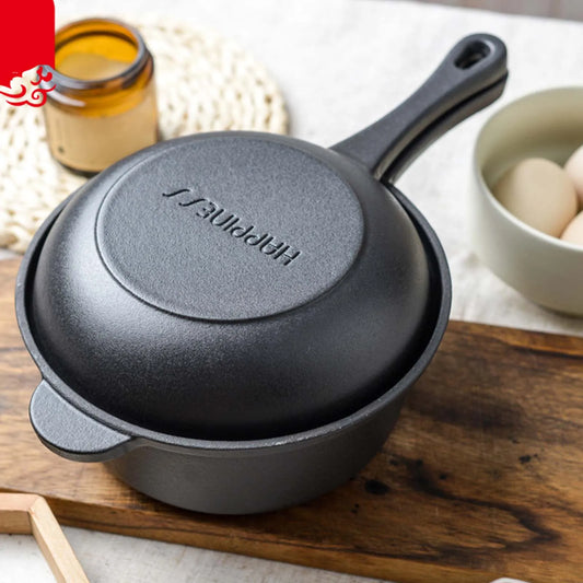 1 Set Cast Iron Pots Non-stick Pan Dual-Purpose Cast Iron Saucepan Home Kitchen Tools Breakfast Cooking Frying Pan