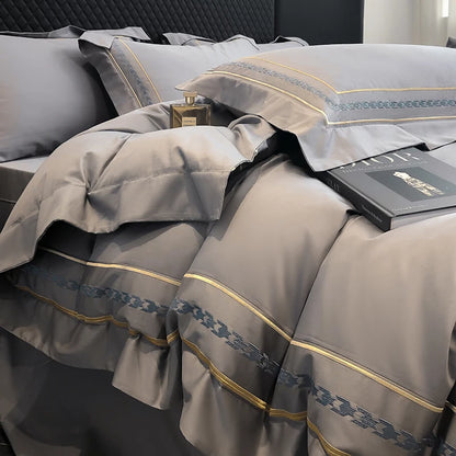 200s Long-Staple Cotton Four-Piece Set Pure Cotton 100% Cotton Bed Sheet Quilt Cover European-Style Luxury High-End Household