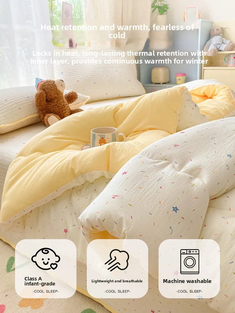 A-Class Double-Layer Thiened Warmth Blanket Core for Renting Houses Spring Autumn Winter Use Home Bedroom Dormi Four-Pi...