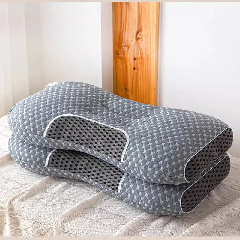 Adult Sleeping Pillows, Black Grey,Water Cube Knitted Cloth Face, Neck Health Care Sleep Pillows For Single,45*70cm Home Bedding