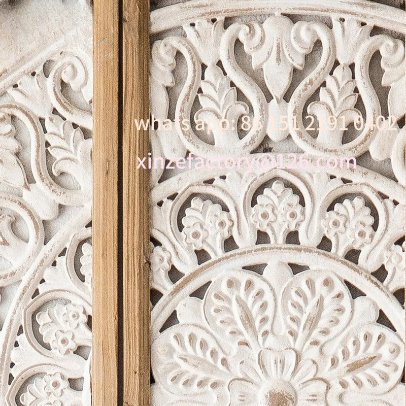 Customizable French carved wooden wall pendant, background wall decoration of homestay living room, light luxury wedding props