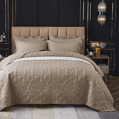 Solid Color Plant Jacquard Bedspread Quilted Bed Covers Bedspread Large Size Coverlet for Bed 220x240/240x250cm