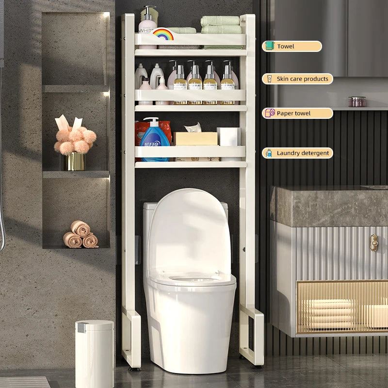 Cabinet Bathroom Standing Holder Over The Toilet Storage Rack Balcony Floor Toilet Rack Multi-Functional Toilet Simple Storage