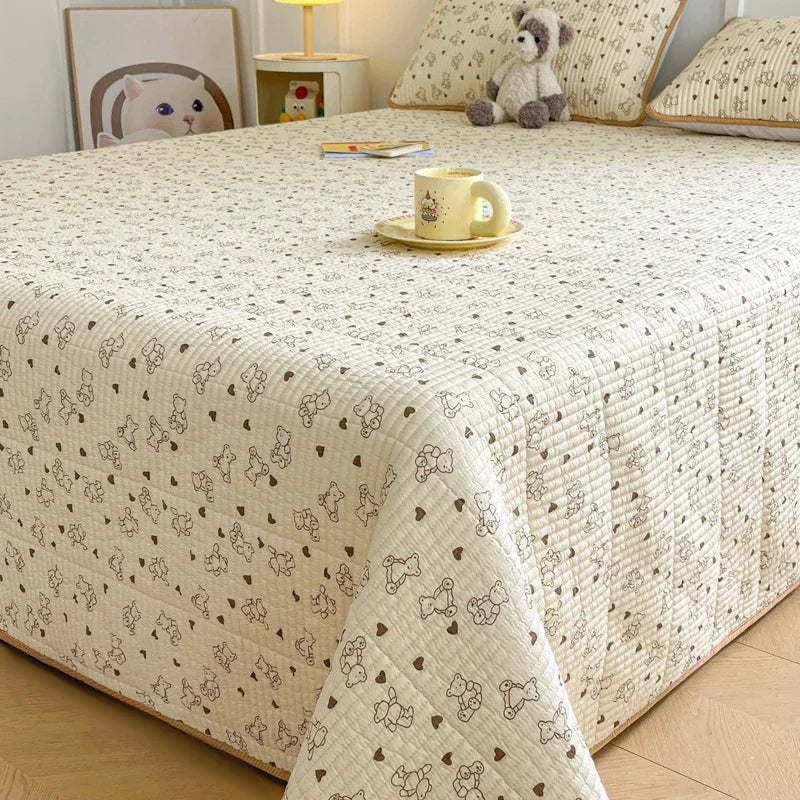 Skin-friendly Bed Cover Printed Bedspread Double Side Design Blanket Home Bedsheet Soft Bedspreads cubrecama (No Pillowcase)