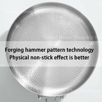 20/24/28cm Frying Pan Non-stick Wok Titanium Stainless Steel Home Egg Steak Skillet Induction Cooker Gas Stove Kitchen Cookware