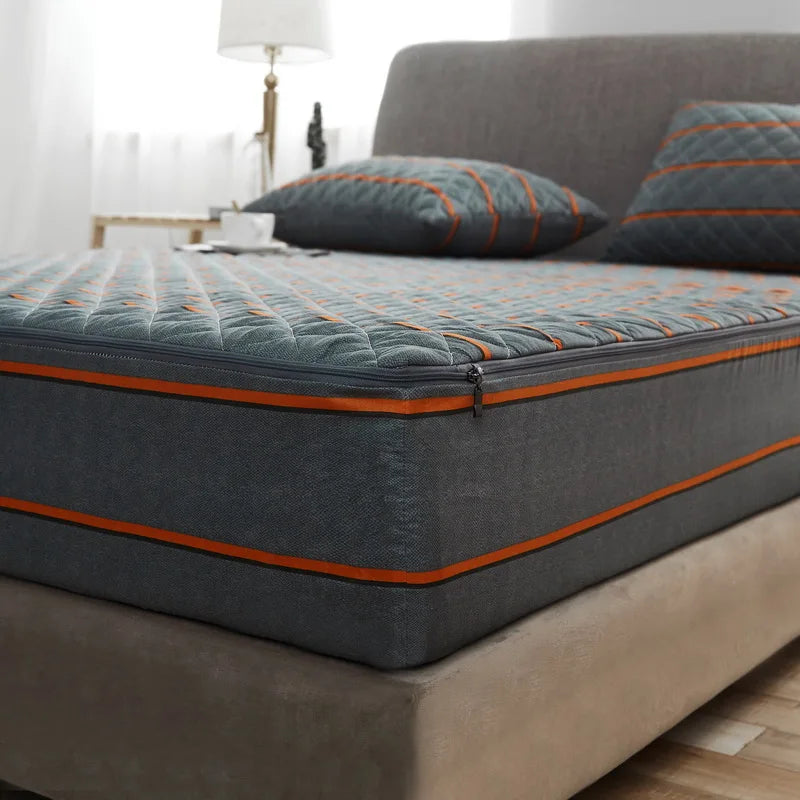 Printing Quilted Cotton Mattress Cover With Zipper Bedspread Mattress Cover Soft King Queen Tatami Bed Dust Cover Customizable