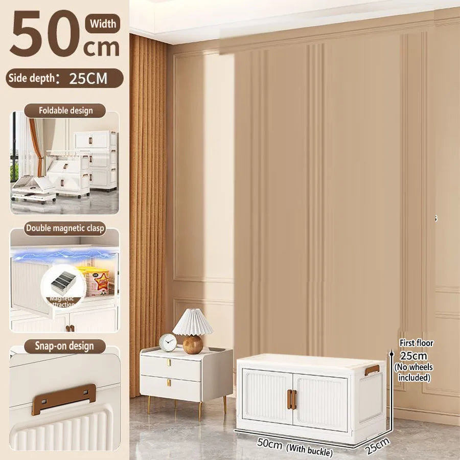 Folding Storage Cabinet Multi-Scene Storage Cabinet Wall-Mounted Kitchen Bathroom Bedroom Living Room Organizer
