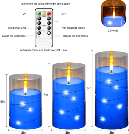 Flickering Flameless Candles Battery Operated Candles LED Candles with Remote Timer for Home Wedding Birthday Decor 3D Flame