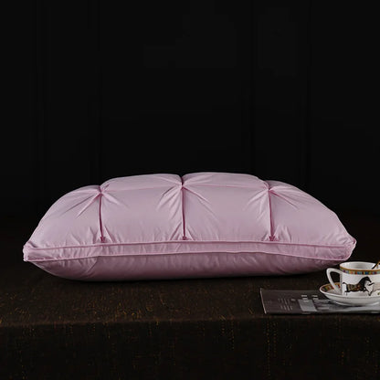 Luxury 3D Bread White Goose Down Feather Pillows for Sleeping Body Neck Protection Bed Pillows Soft Comfort 100% Cotton Cover