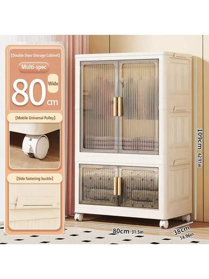 Large Capacity Multifunction Storage Cabinet Dustproof Wardrobe Folding Home Organization Solution