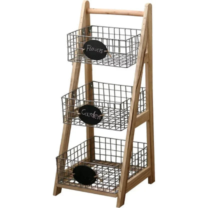 Retro Trapezoidal Storage Rack Multi-layer Iron Shelf Decoration Snacks and Sundries Organize Shelf Plant Potted Flower Stand