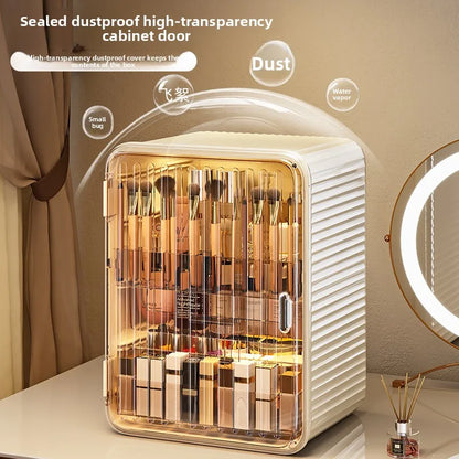Cosmetic storage box desktop dustproof light luxury storage large capacity multi-layer skin care product storage rack
