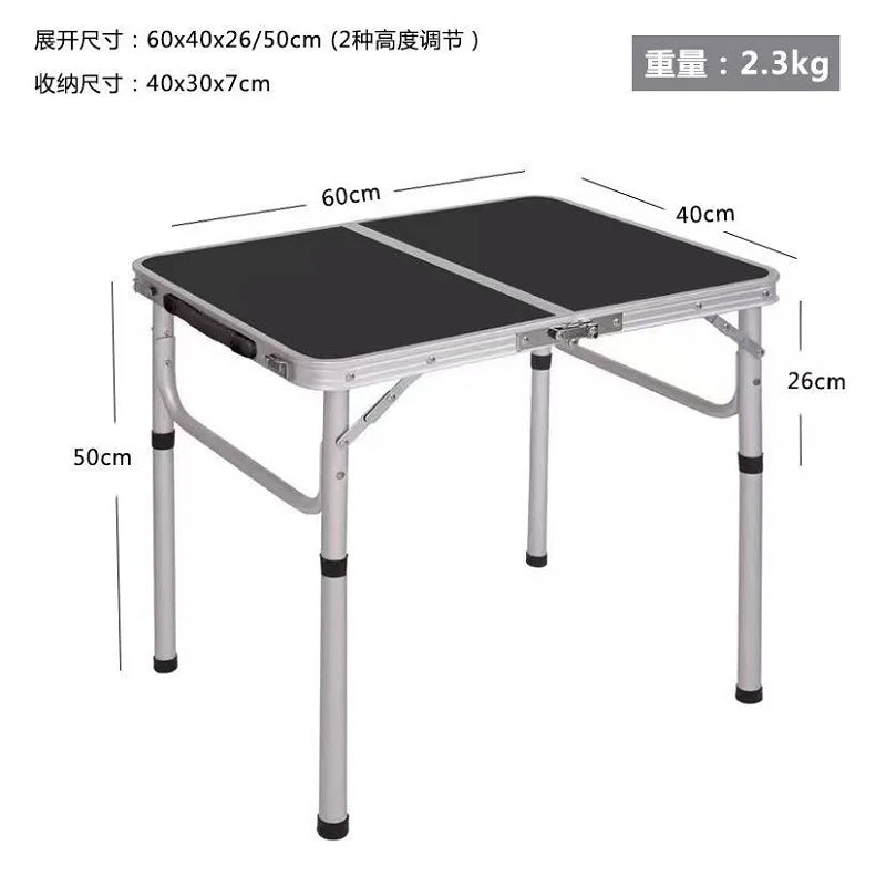 Portable Folding Camping Table, Lightweight Aluminum Outdoor Picnic Desk with Carry Bag for Beach Backyard Travel, Quick Setup