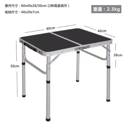 Portable Folding Camping Table, Lightweight Aluminum Outdoor Picnic Desk with Carry Bag for Beach Backyard Travel, Quick Setup