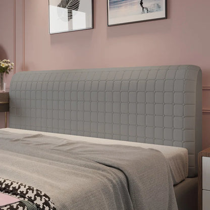 Solid Color Quilted Bed Headboard Cover All-inclusive Thicken Velvet Head Cover for Curvy Anti-dirt Bed Backrest Cover