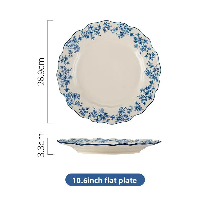 High-end Ceramic Dinnerware Set Chinese Style Rice Bowls Plates Dishes Glaze Color Soup Bowls